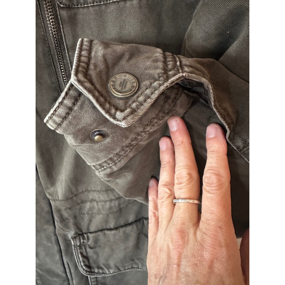Jeep Classic Fashion Mens XXXL Olive Canvas Quilted Field Jacket Utility Coat - Picture 10 of 16